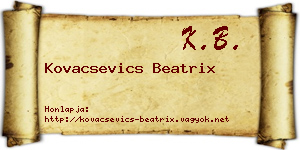 Kovacsevics Beatrix névjegykártya