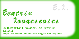 beatrix kovacsevics business card
